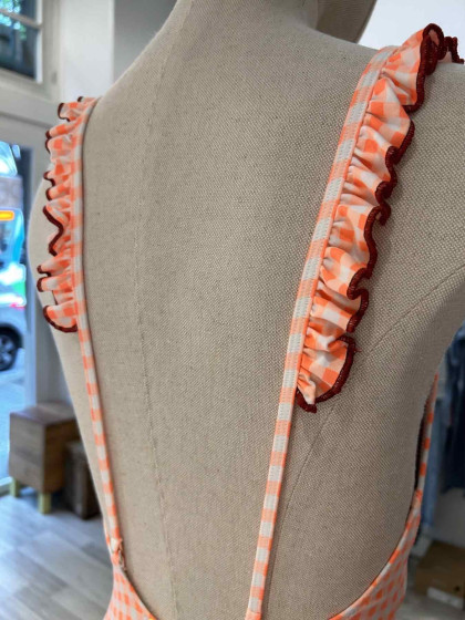 bañador vichy naranja