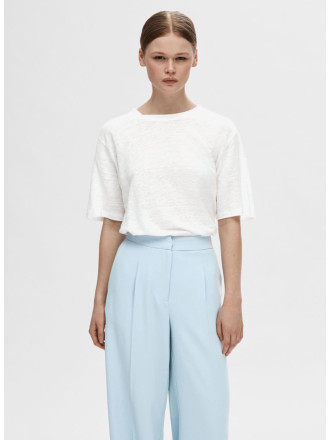 camiseta lino blanca