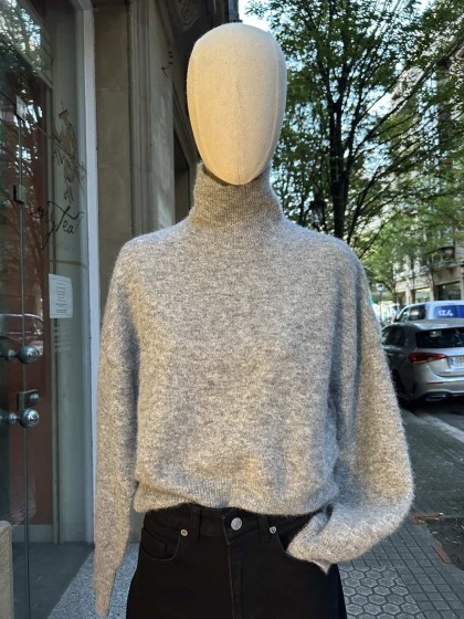 Jersey cuello chimenea gris
