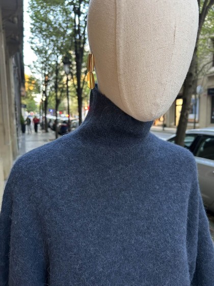 Jersey cuello chimenea azul