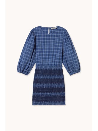 Vestido azul cuadros 2