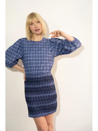 Vestido azul cuadros 2