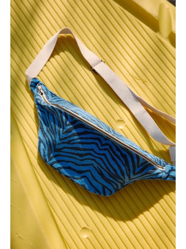 Riñonera cebra azul