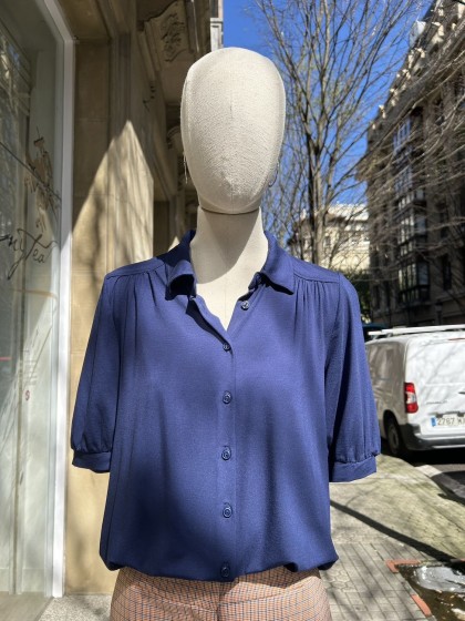 Camisa punto azul
