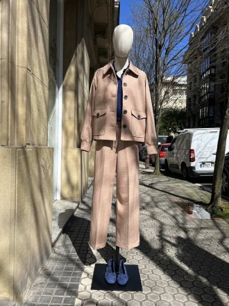 Pantalón cuadritos teja