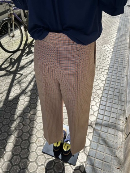 Pantalón cuadritos teja