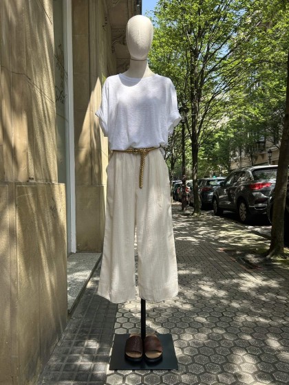 Pantalón rayitas doradas