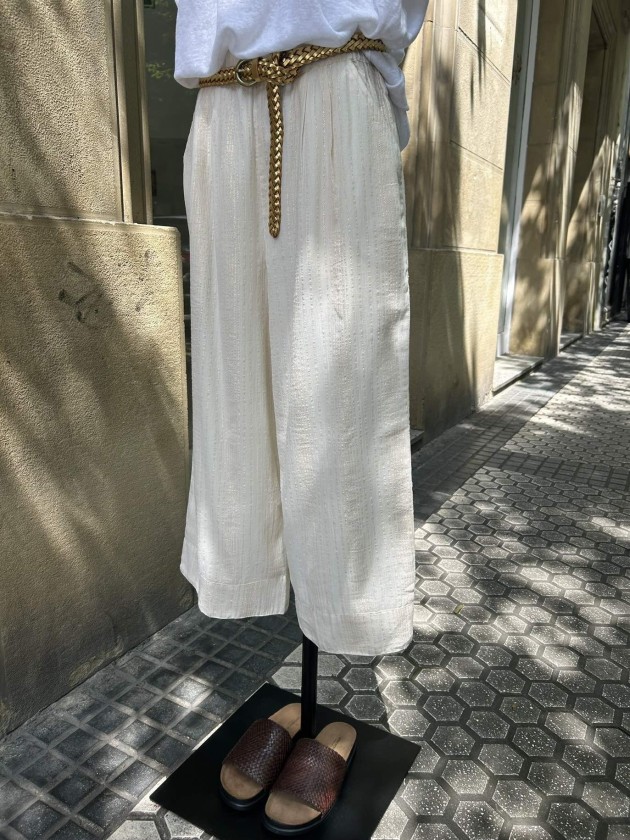 Pantalón rayitas doradas