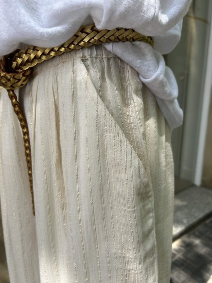 Pantalón rayitas doradas