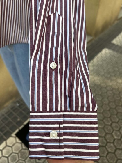 Blusa rayas borgoña