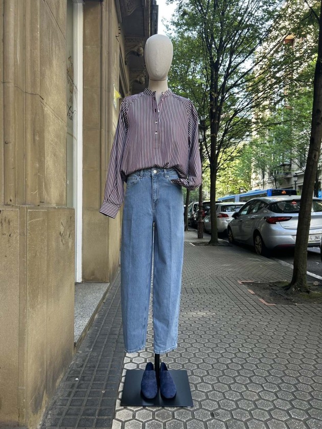 Blusa rayas borgoña