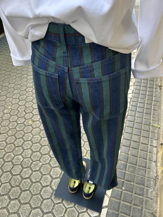 Vaquero rayas verdes