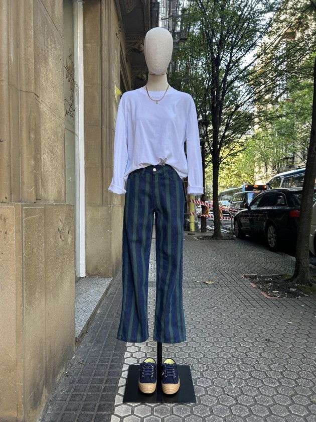 Vaquero rayas verdes