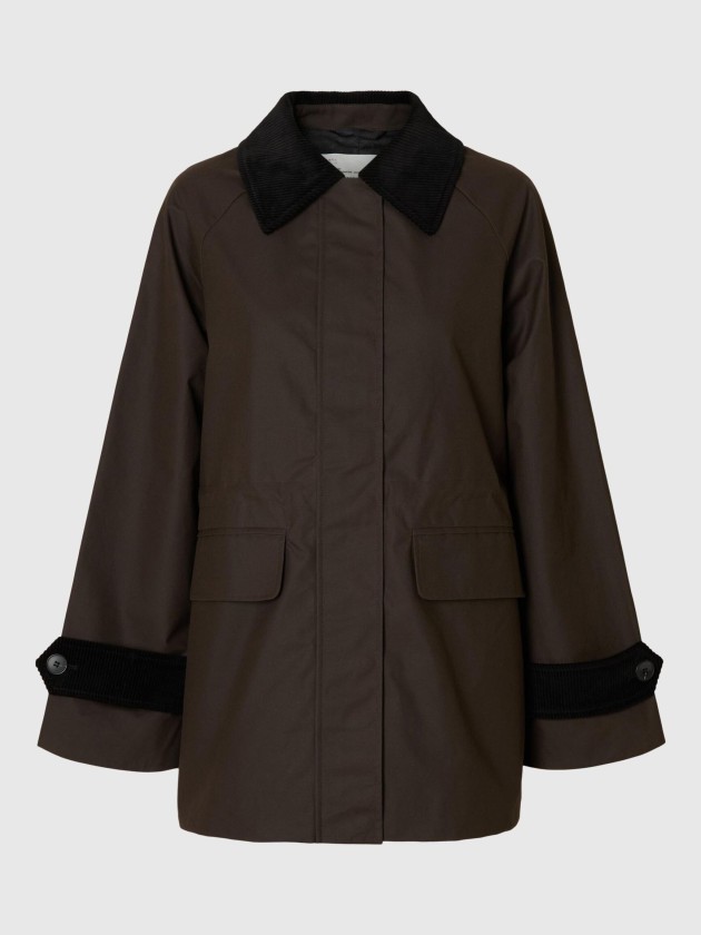 Chaqueta encerada café