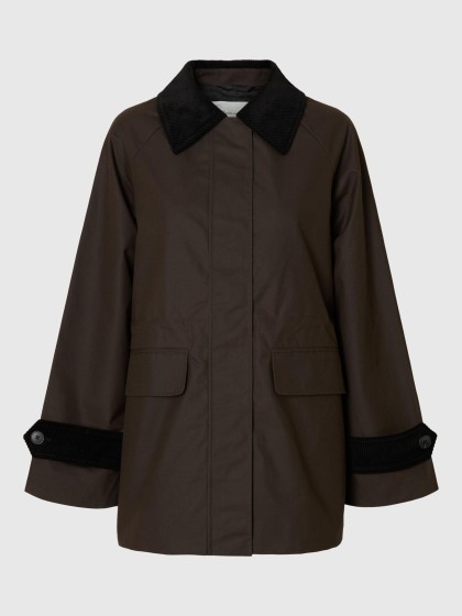 Chaqueta encerada café