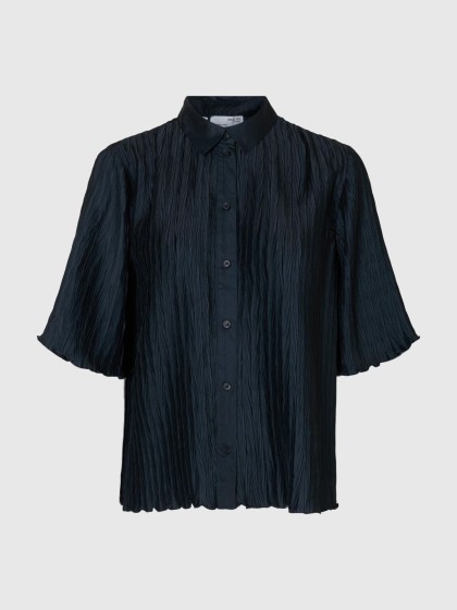 Camisa plisada azul