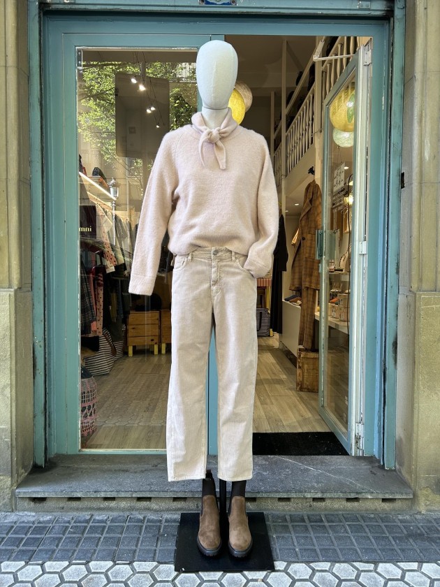 Pantalón micro pana rosa empolvado