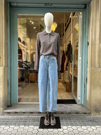 Polo merino marrón 2