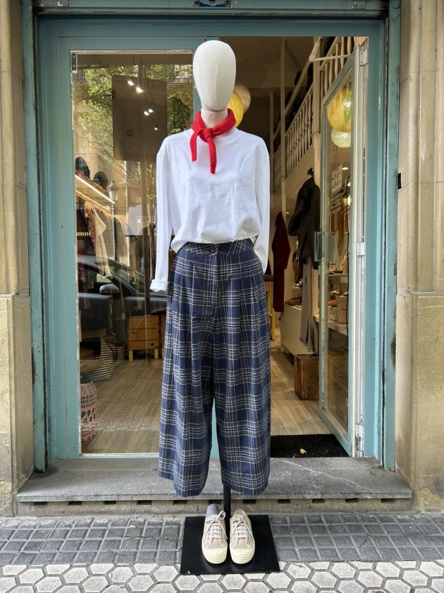 Pantalón palazzo cuadros