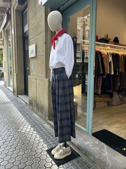 Pantalón palazzo cuadros