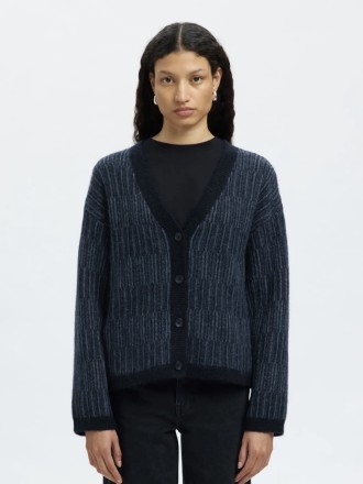 Cárdigan mosaico azul