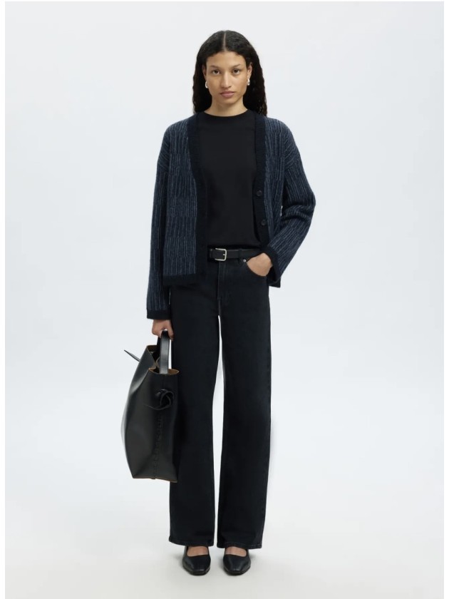 Cárdigan mosaico azul