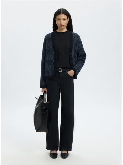 Cárdigan mosaico azul