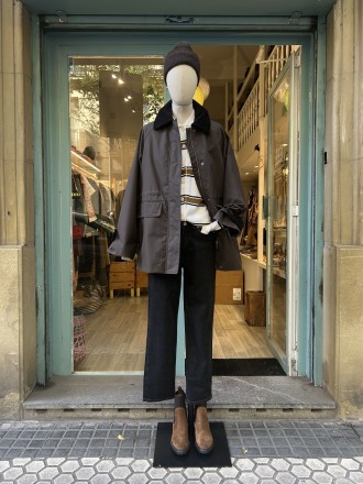 Chaqueta encerada café