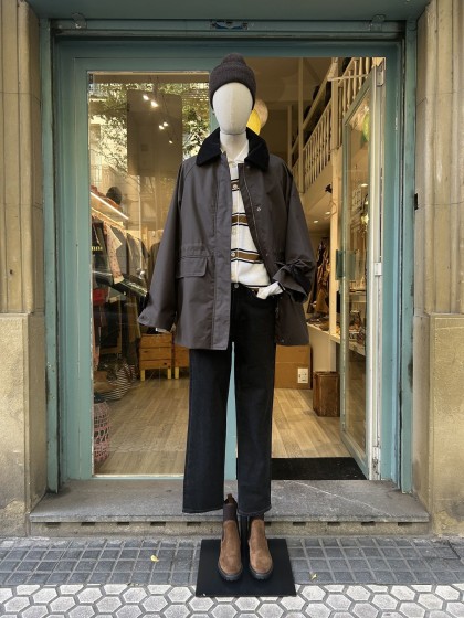 Chaqueta encerada café