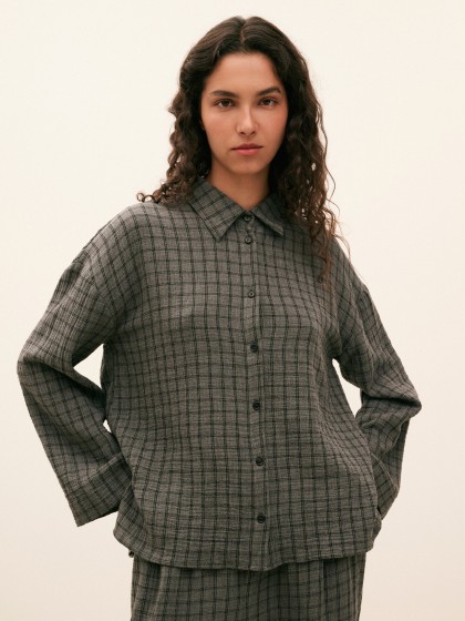 Camisa cuadros gris