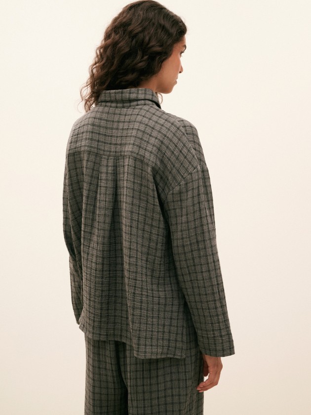 Camisa cuadros gris