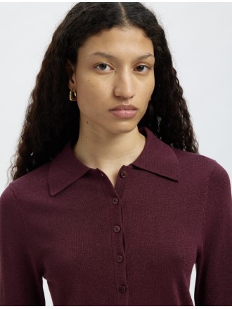 Polo burdeos con lúrex 2