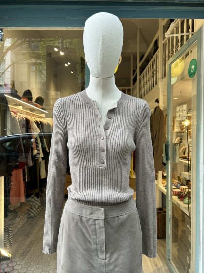 Jersey canalé piedra