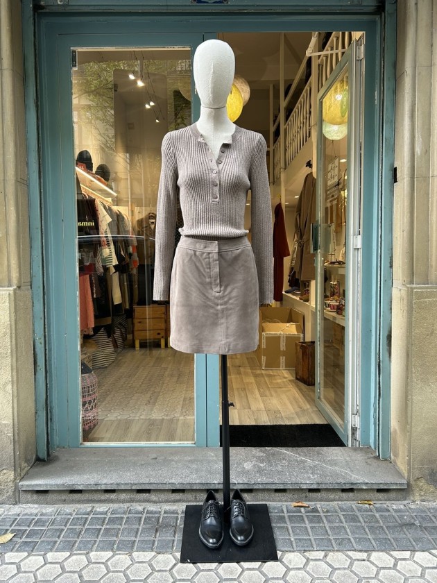 Jersey canalé piedra