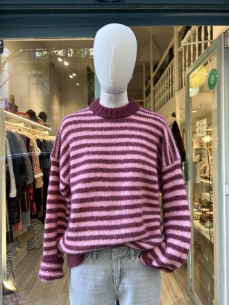 Jersey rayas rosa/burdeos