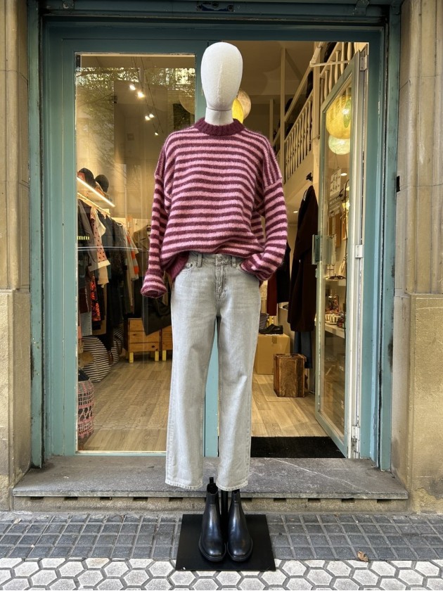 Jersey rayas rosa/burdeos