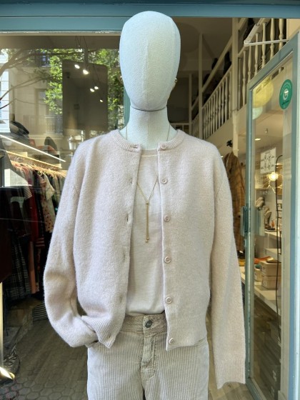 Cárdigan rosa empolvado