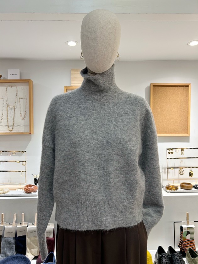 Jersey cuello chimenea gris