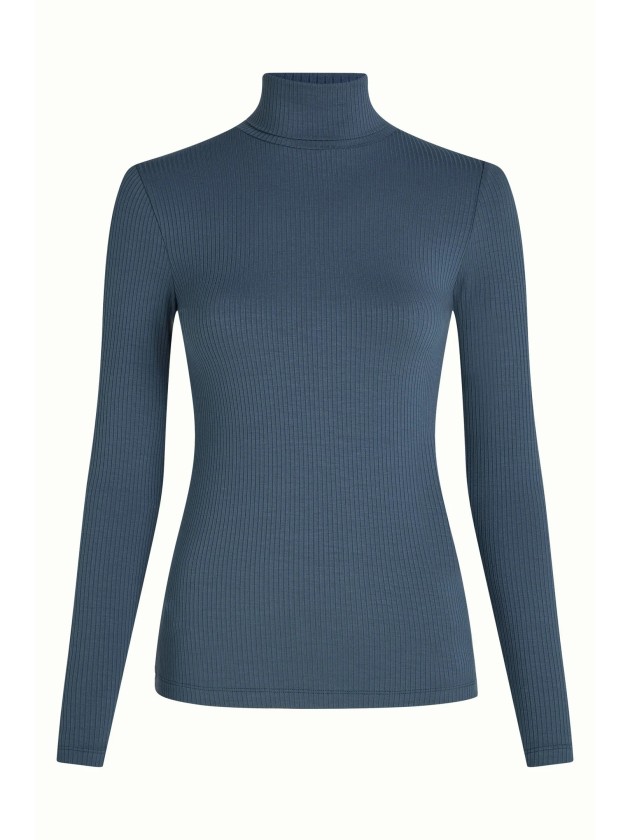 Camiseta cuello alto azul