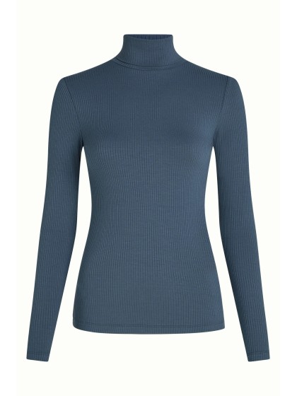 Camiseta cuello alto azul