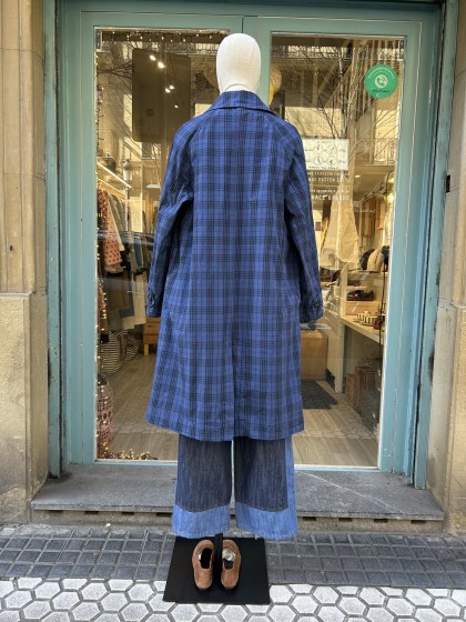 Gabardina reversible azul