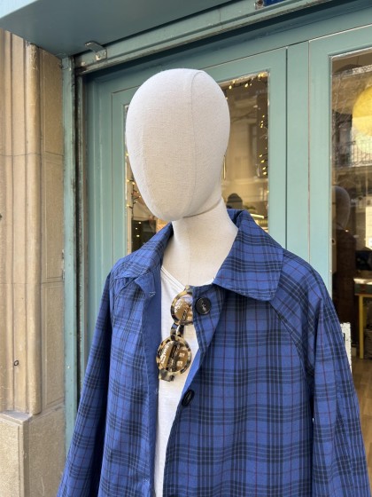 Gabardina reversible azul