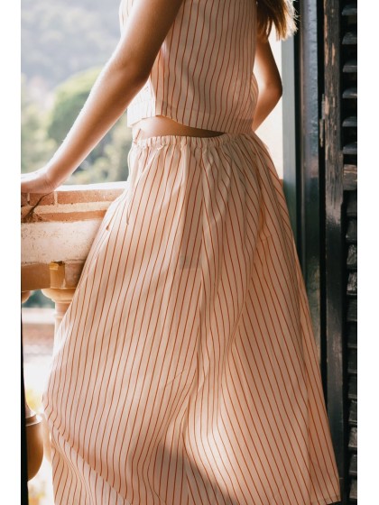 Falda rayita naranja