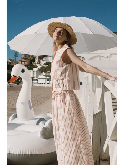 Falda rayita naranja