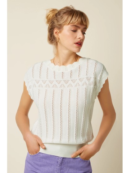 Top calado blanco