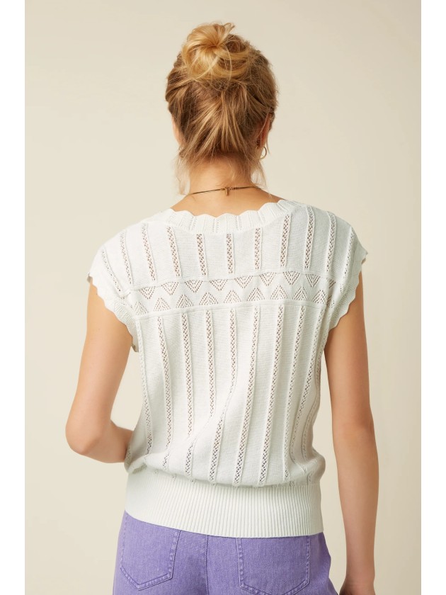 Top calado blanco