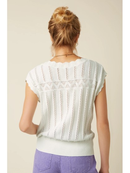 Top calado blanco