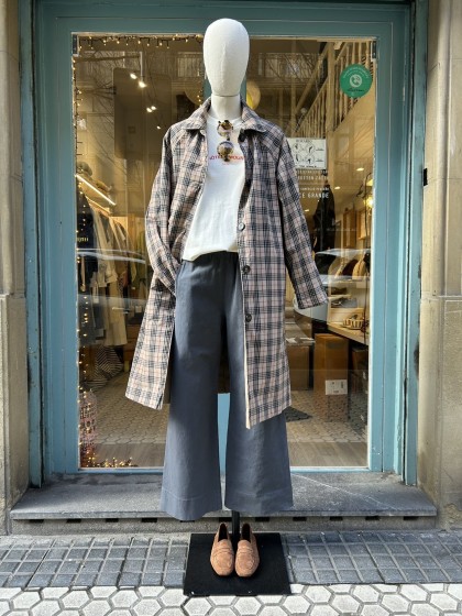 Gabardina reversible beige