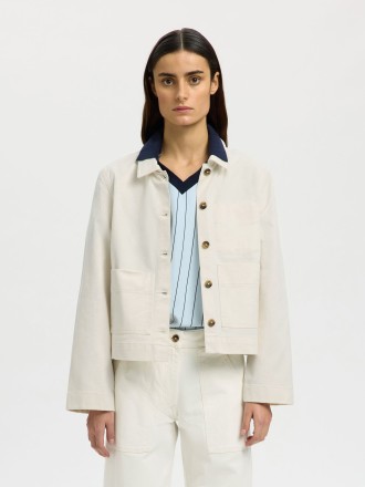 Chaqueta cruda bordada